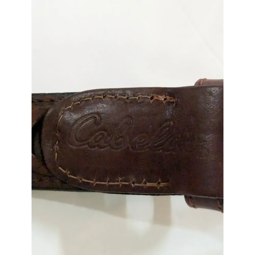 Cabelas Woven InterLocking Leather Belt Men's Small 30